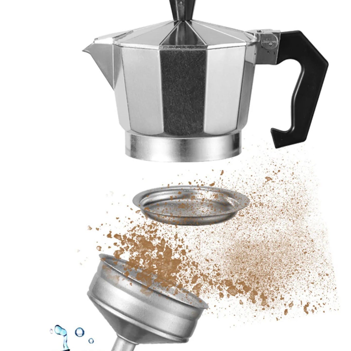Classic Coffee Pot,Brewed Cafeteras Stovetop Espresso Italian American Style Coffee Maker,1~12 Cups(50~600 ML) , Aluminium Pot
